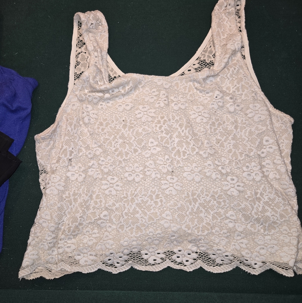 White top shop lace crop top